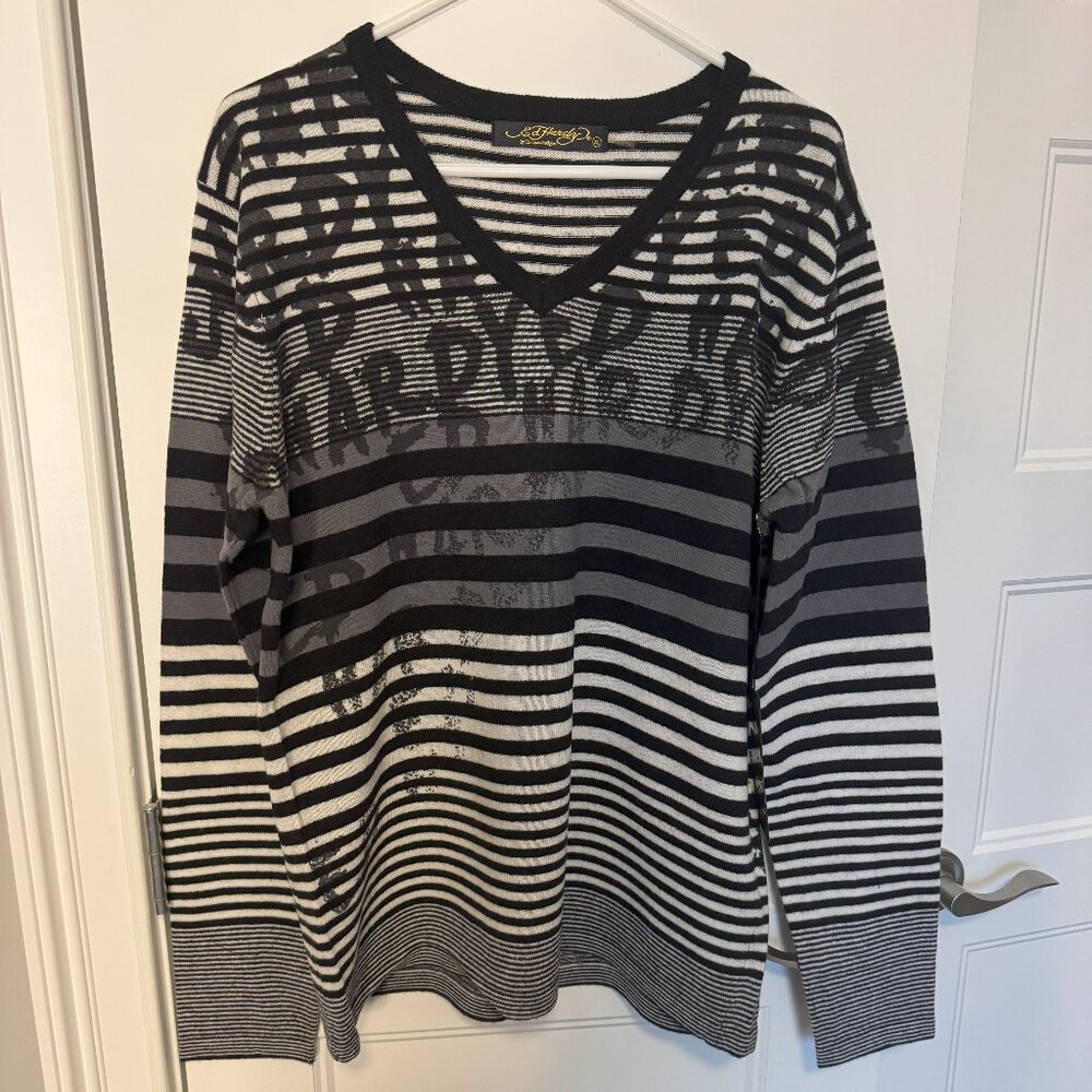 Ed Hardy by Christian Audigier Strapped Pullover Sweater Size XL, NWT